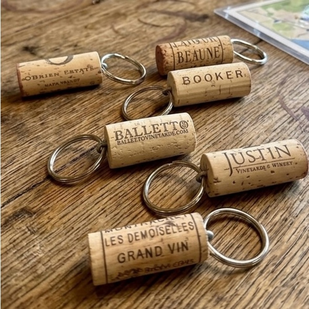 Reclaimed Napa & Sonoma Wine Cork Keychains